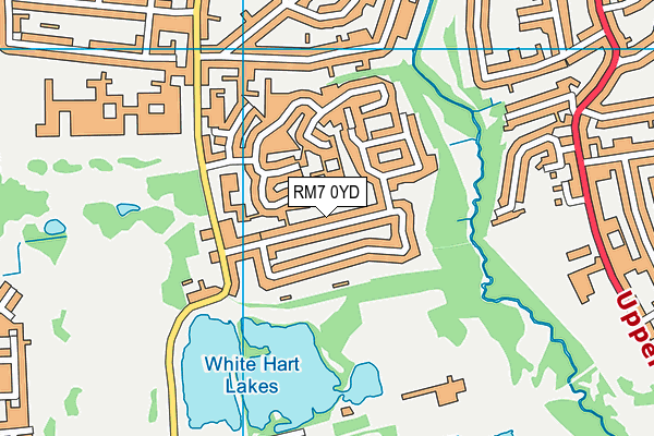 RM7 0YD map - OS VectorMap District (Ordnance Survey)
