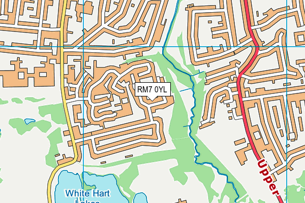 RM7 0YL map - OS VectorMap District (Ordnance Survey)
