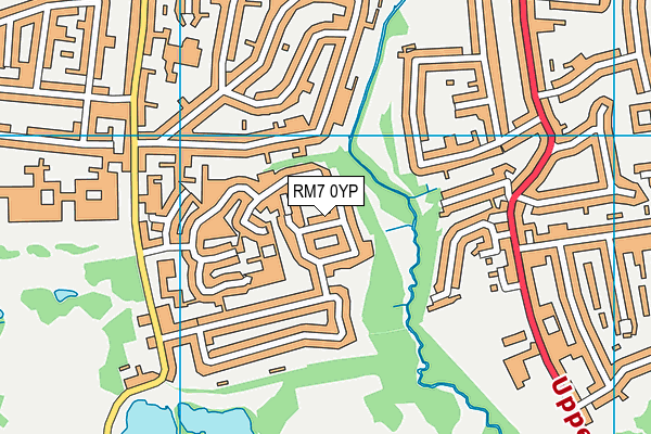 RM7 0YP map - OS VectorMap District (Ordnance Survey)