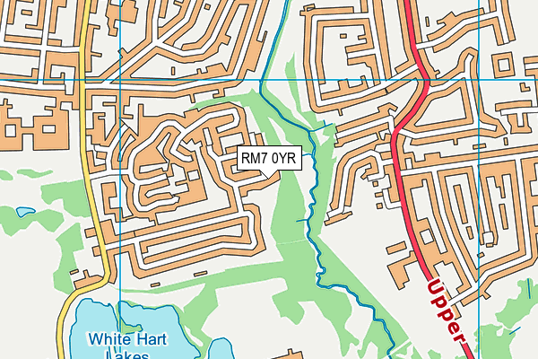 RM7 0YR map - OS VectorMap District (Ordnance Survey)