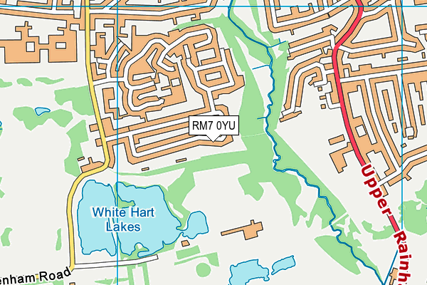 RM7 0YU map - OS VectorMap District (Ordnance Survey)