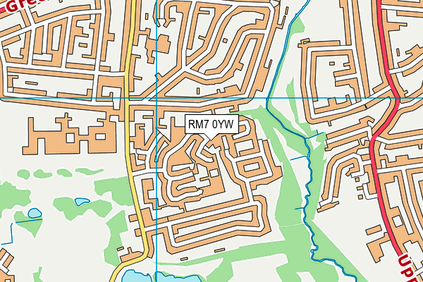 RM7 0YW map - OS VectorMap District (Ordnance Survey)