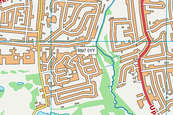 RM7 0YY map - OS VectorMap District (Ordnance Survey)