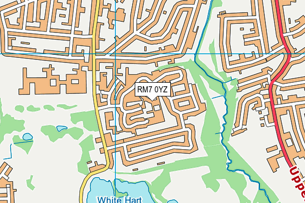 RM7 0YZ map - OS VectorMap District (Ordnance Survey)