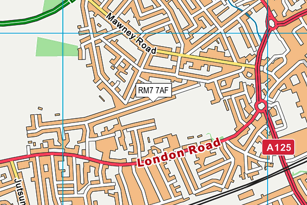 RM7 7AF map - OS VectorMap District (Ordnance Survey)