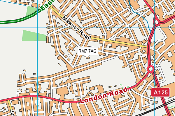 RM7 7AG map - OS VectorMap District (Ordnance Survey)