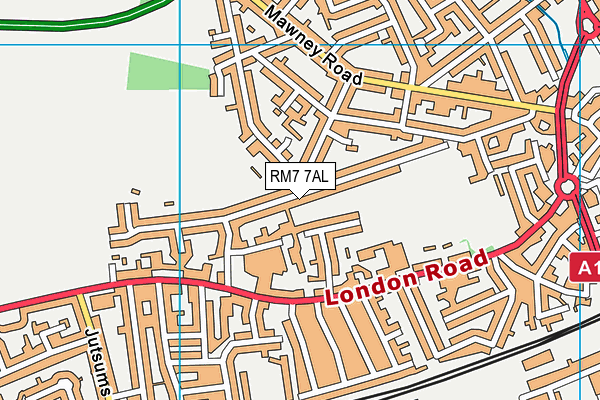RM7 7AL map - OS VectorMap District (Ordnance Survey)