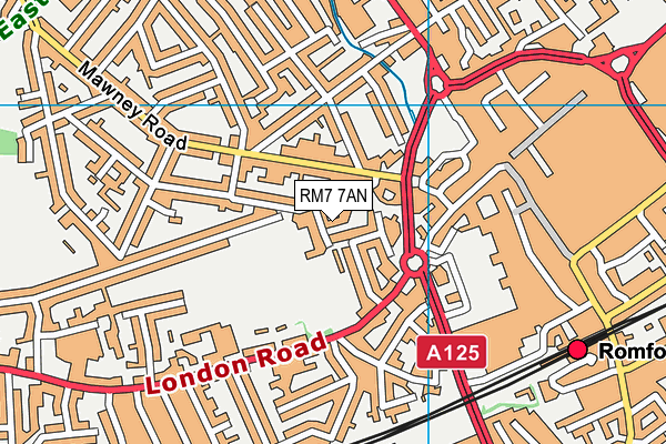 RM7 7AN map - OS VectorMap District (Ordnance Survey)