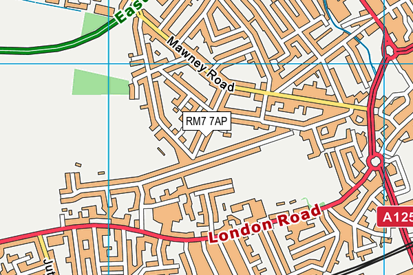 RM7 7AP map - OS VectorMap District (Ordnance Survey)