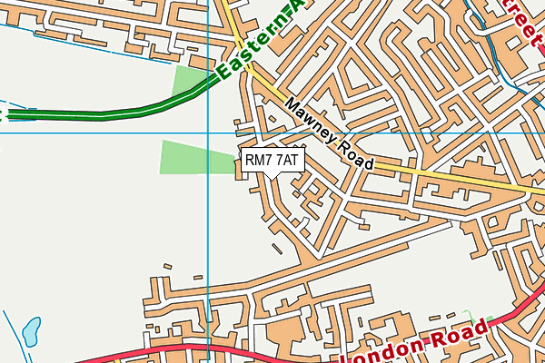 RM7 7AT map - OS VectorMap District (Ordnance Survey)