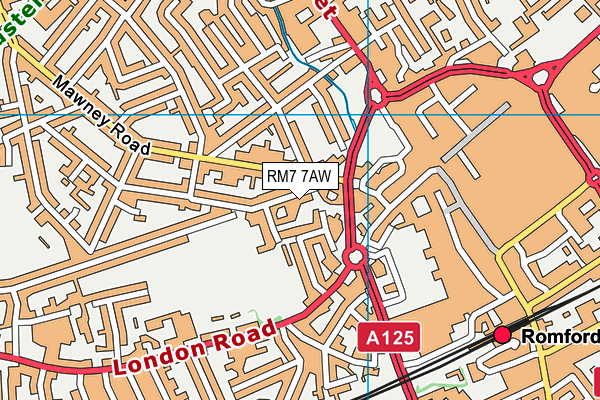 RM7 7AW map - OS VectorMap District (Ordnance Survey)