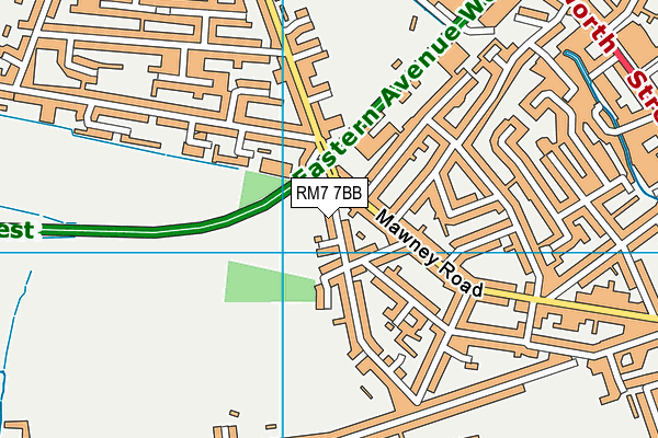 RM7 7BB map - OS VectorMap District (Ordnance Survey)