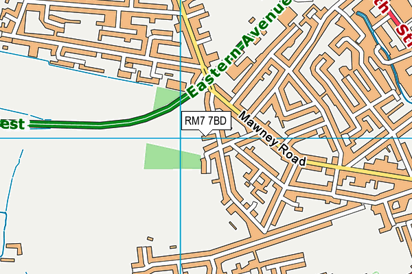 RM7 7BD map - OS VectorMap District (Ordnance Survey)