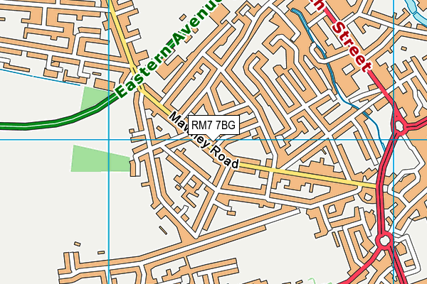 RM7 7BG map - OS VectorMap District (Ordnance Survey)