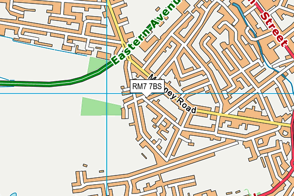 RM7 7BS map - OS VectorMap District (Ordnance Survey)
