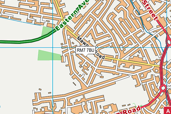 RM7 7BU map - OS VectorMap District (Ordnance Survey)