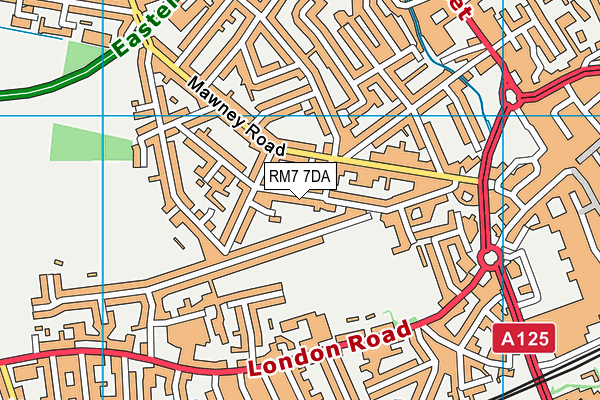 RM7 7DA map - OS VectorMap District (Ordnance Survey)