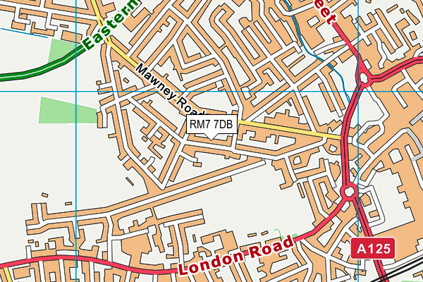 RM7 7DB map - OS VectorMap District (Ordnance Survey)