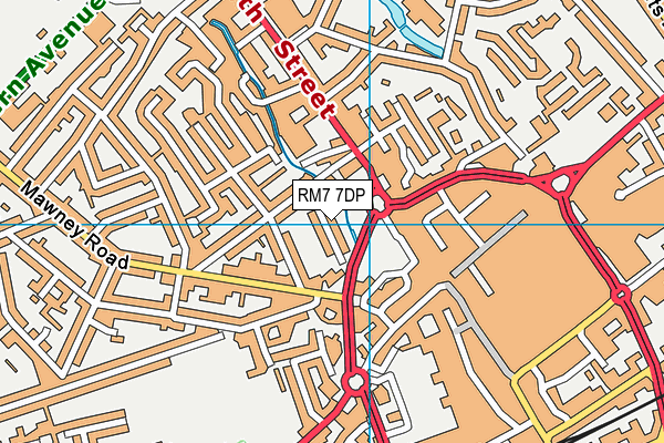 RM7 7DP map - OS VectorMap District (Ordnance Survey)