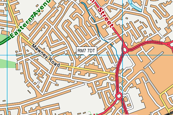 RM7 7DT map - OS VectorMap District (Ordnance Survey)