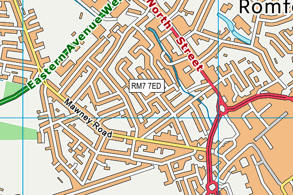 RM7 7ED map - OS VectorMap District (Ordnance Survey)