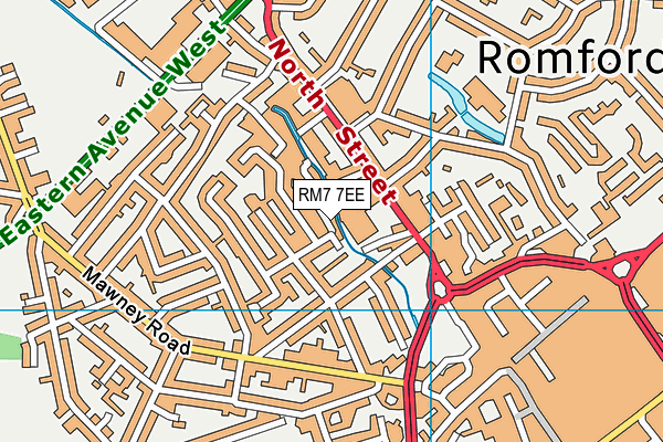 RM7 7EE map - OS VectorMap District (Ordnance Survey)