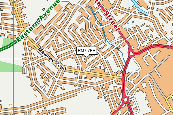 RM7 7EH map - OS VectorMap District (Ordnance Survey)