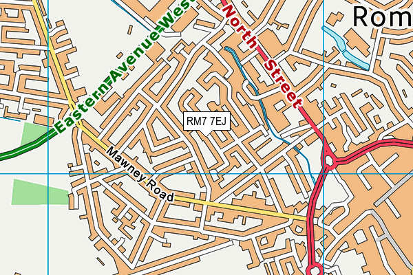 RM7 7EJ map - OS VectorMap District (Ordnance Survey)
