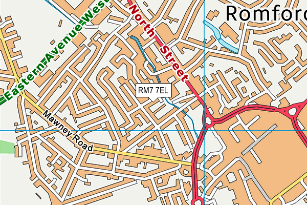 RM7 7EL map - OS VectorMap District (Ordnance Survey)
