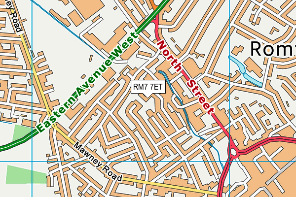 RM7 7ET map - OS VectorMap District (Ordnance Survey)