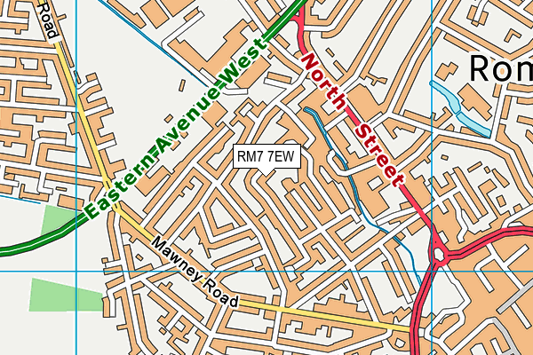 RM7 7EW map - OS VectorMap District (Ordnance Survey)