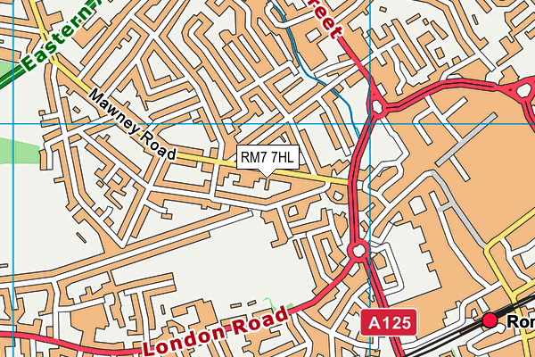 RM7 7HL map - OS VectorMap District (Ordnance Survey)