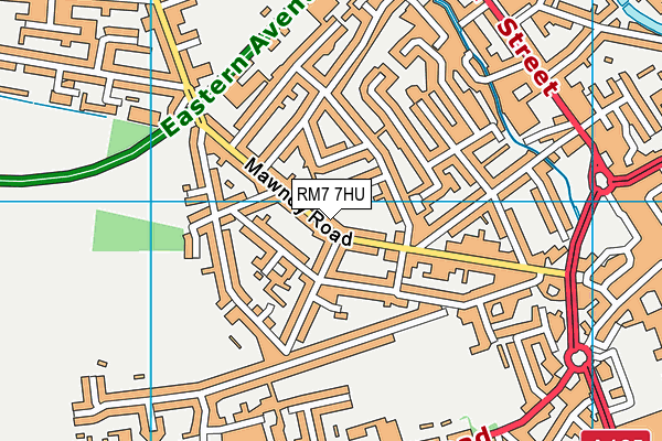 RM7 7HU map - OS VectorMap District (Ordnance Survey)
