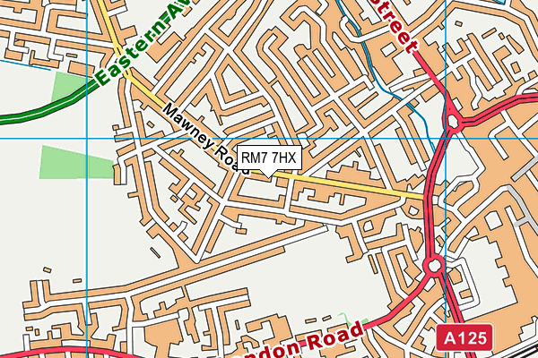 RM7 7HX map - OS VectorMap District (Ordnance Survey)