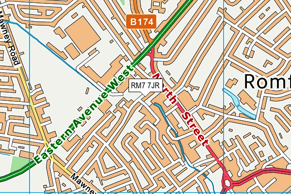 RM7 7JR map - OS VectorMap District (Ordnance Survey)