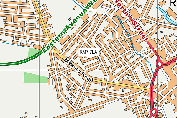 RM7 7LA map - OS VectorMap District (Ordnance Survey)