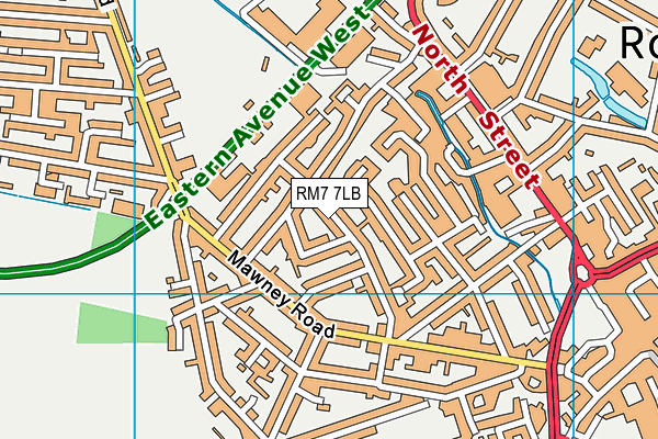 RM7 7LB map - OS VectorMap District (Ordnance Survey)