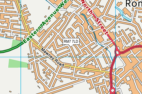 RM7 7LD map - OS VectorMap District (Ordnance Survey)