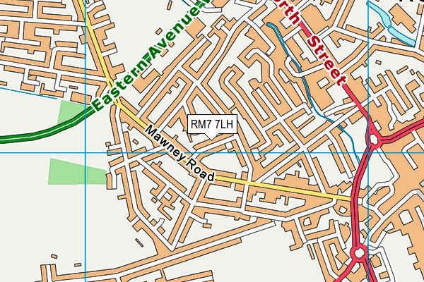 RM7 7LH map - OS VectorMap District (Ordnance Survey)