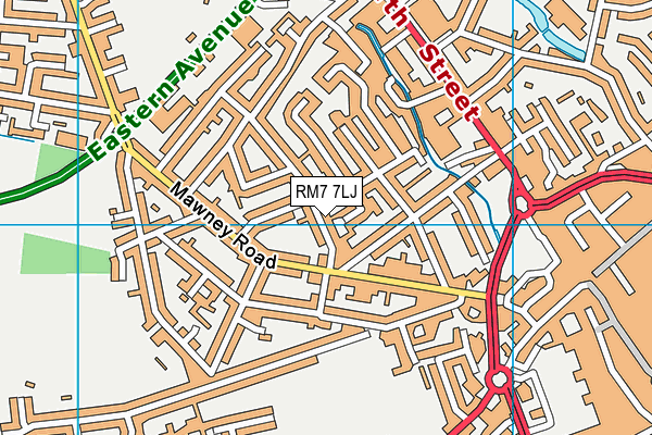 RM7 7LJ map - OS VectorMap District (Ordnance Survey)