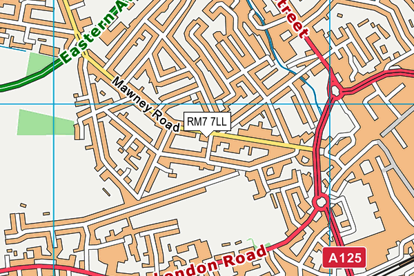 RM7 7LL map - OS VectorMap District (Ordnance Survey)