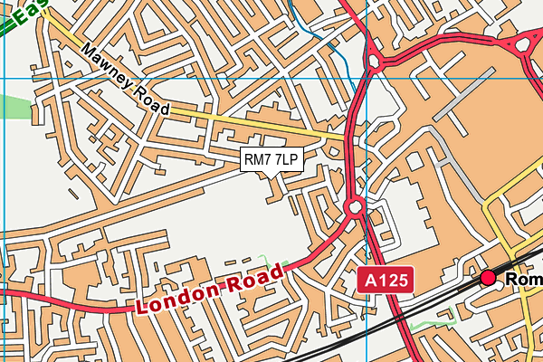 RM7 7LP map - OS VectorMap District (Ordnance Survey)