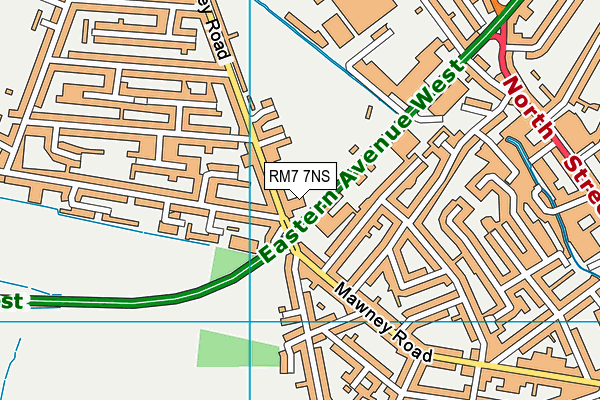 RM7 7NS map - OS VectorMap District (Ordnance Survey)