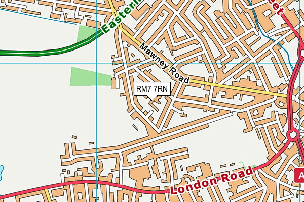 RM7 7RN map - OS VectorMap District (Ordnance Survey)