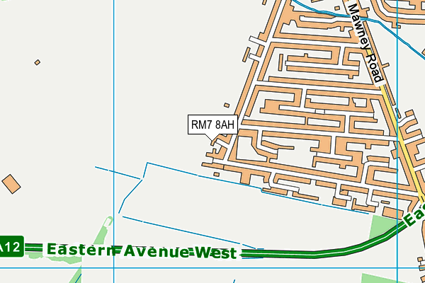 RM7 8AH map - OS VectorMap District (Ordnance Survey)