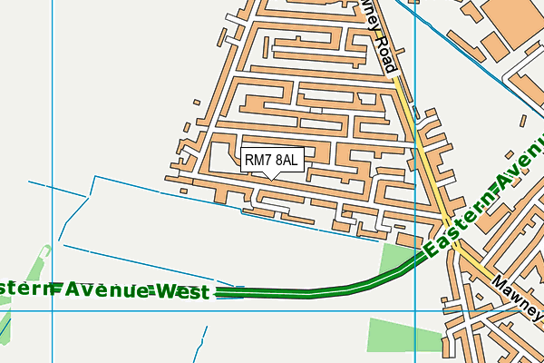 RM7 8AL map - OS VectorMap District (Ordnance Survey)