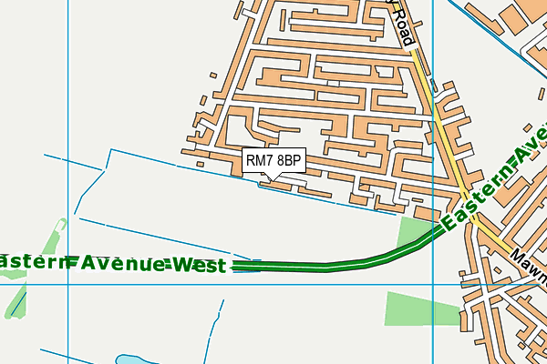 RM7 8BP map - OS VectorMap District (Ordnance Survey)