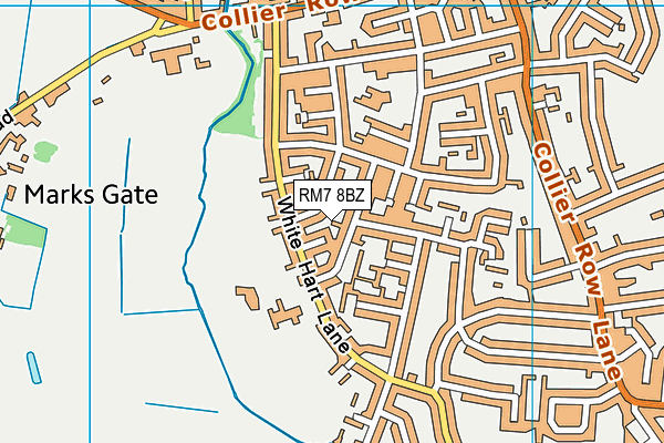 RM7 8BZ map - OS VectorMap District (Ordnance Survey)
