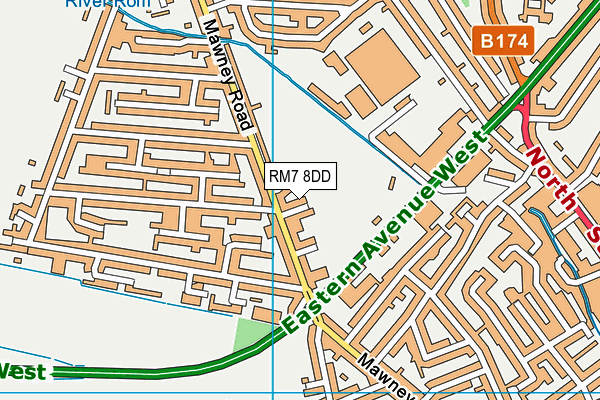RM7 8DD map - OS VectorMap District (Ordnance Survey)