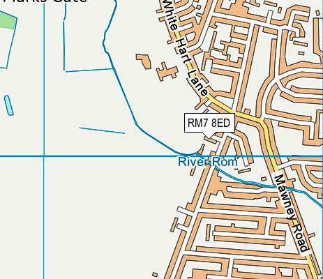 RM7 8ED map - OS VectorMap District (Ordnance Survey)